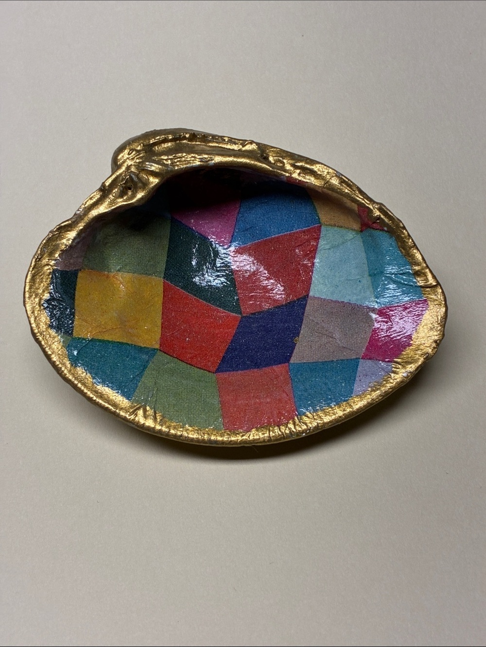 Hand Crafted Patchwork Shell Trinket Dish